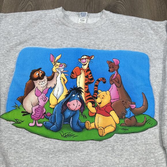Vintage Disney Pooh and Friends Sweatshirt Big Graphic USA Made Size XL - Picture 3 of 7